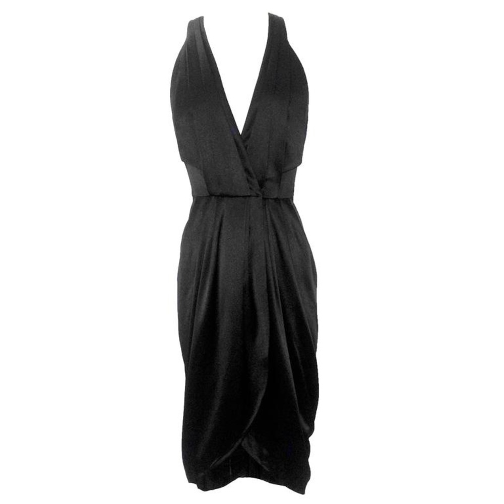 Alexander McQueen 2010 Black Silk Cocktail Dress